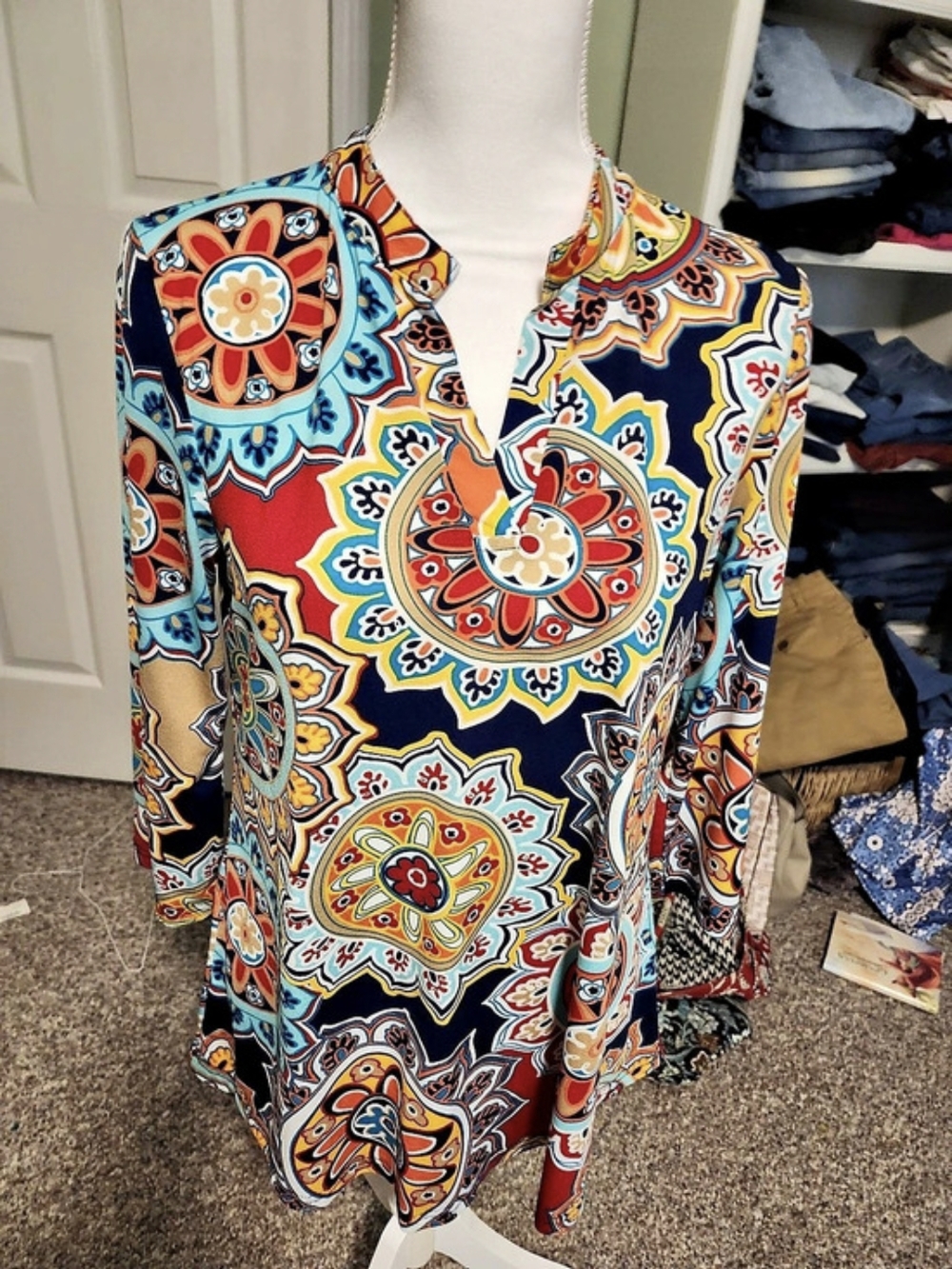 Women's Multicolor Geometric Tunic